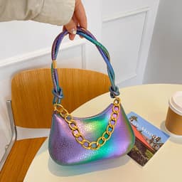 image-Gradient Color Women's Bag Portable Shoulder Bag Trendy Fashion