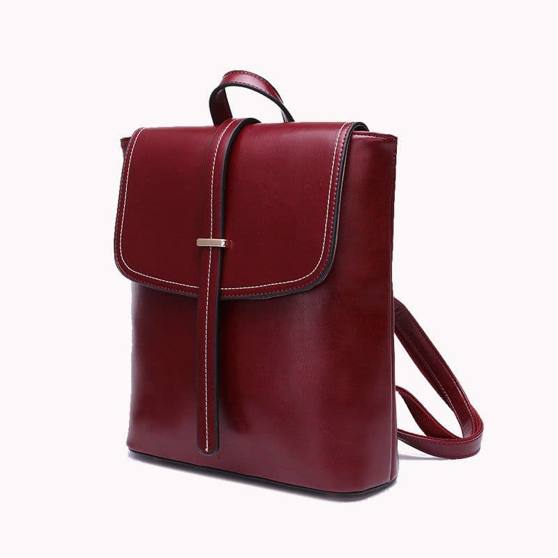image-Women's Oil Wax Backpack Can Be Women's One Shoulder Handbag