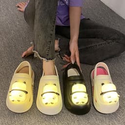 image-2024 Cute Slipper With Panda Lamp Summer Sandales Femme Light Funny Woman Slippers Shoes Women