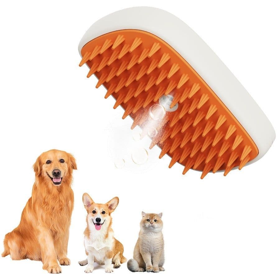 image-USB Rechargeable Pets Steam Brush Spray Massage Comb Pet Grooming Tools Cat Steam Comb Pet Products