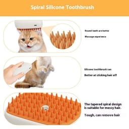 image-USB Rechargeable Pets Steam Brush Spray Massage Comb Pet Grooming Tools Cat Steam Comb Pet Products
