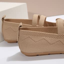 image-Casual Mesh Flats Women's Low-cut Round Toe Slip-on Knit Shoes