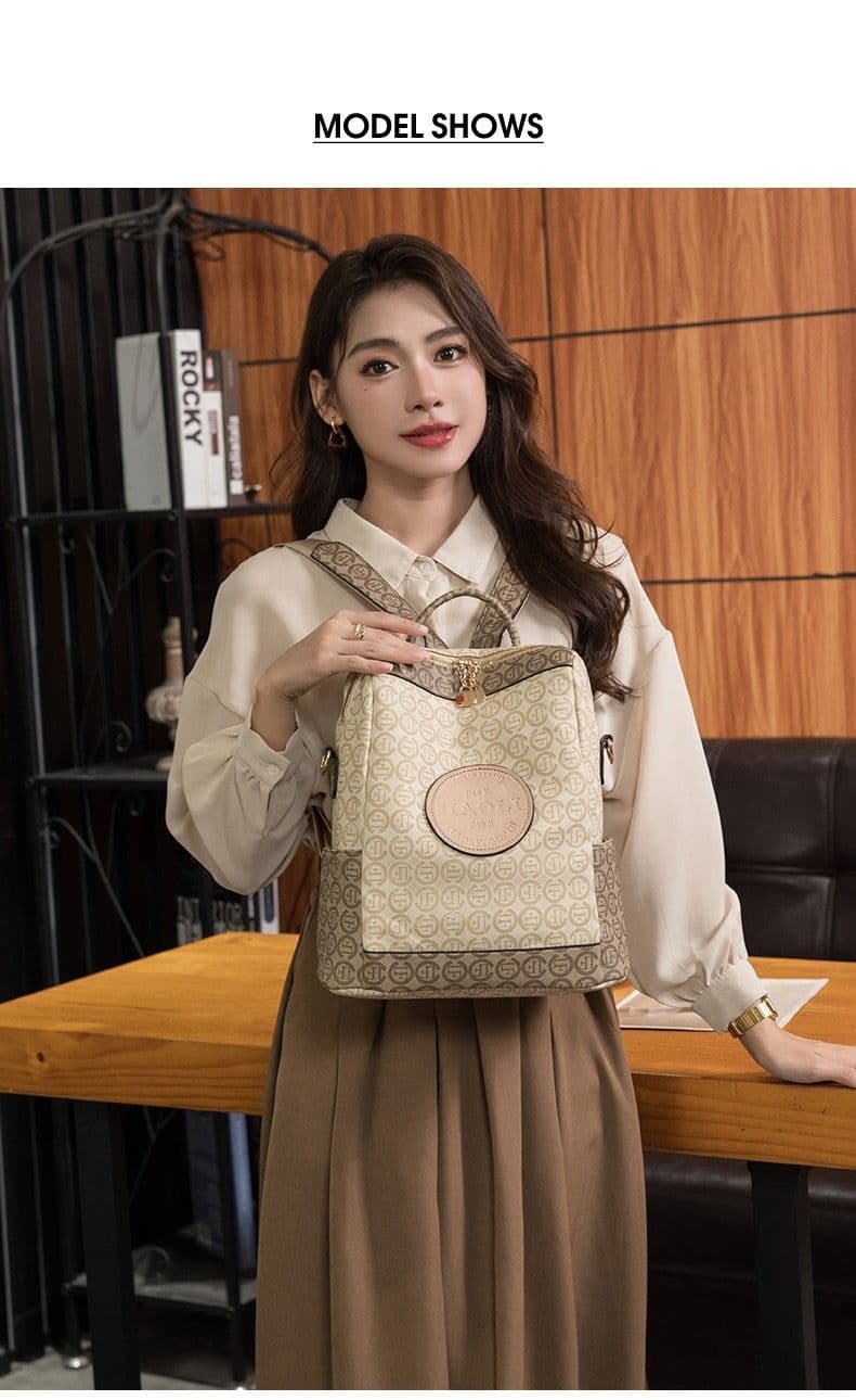 image-European And American Vintage Backpack Women's Bag New Large Capacity
