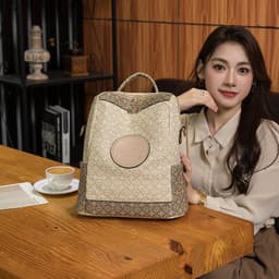 image-European And American Vintage Backpack Women's Bag New Large Capacity