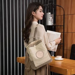 image-European And American Vintage Backpack Women's Bag New Large Capacity