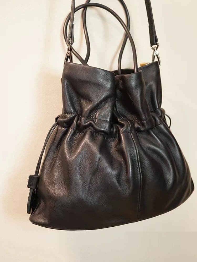 image-Soft Sheepskin Special-interest Design Small Chinese Character Fu Bag Pull Yuanbao Bag