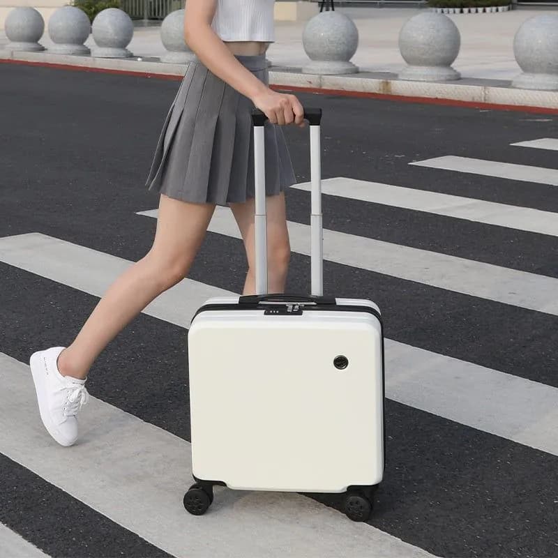 image-18-inch Trolley Case Printed Pattern Luggage Small Children Suitcase Boarding Bag Suitcase