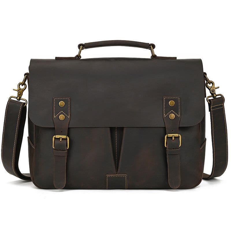 image-Retro Men's Briefcase Crazy Horse Leather