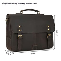 image-Retro Men's Briefcase Crazy Horse Leather