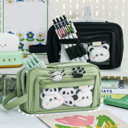 image-Large Capacity Cartoon Transparent Pencil Case