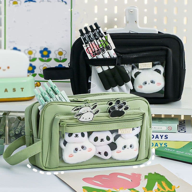 image-Large Capacity Cartoon Transparent Pencil Case
