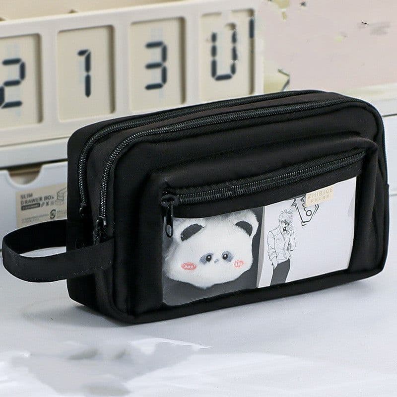 image-Large Capacity Cartoon Transparent Pencil Case