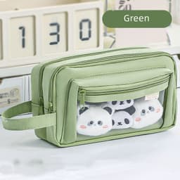image-Large Capacity Cartoon Transparent Pencil Case