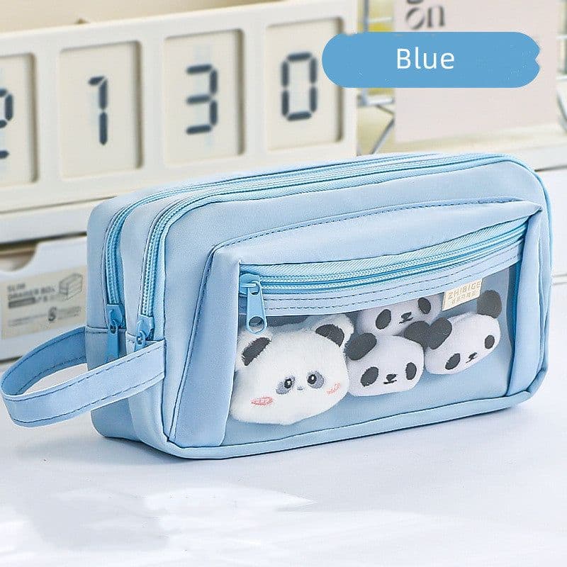 image-Large Capacity Cartoon Transparent Pencil Case