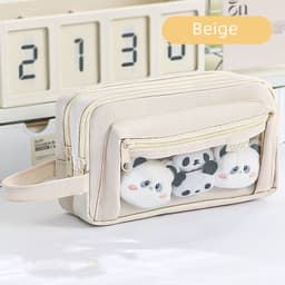image-Large Capacity Cartoon Transparent Pencil Case