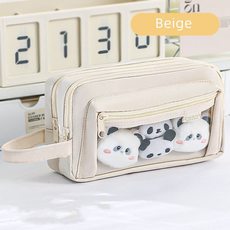 image-Large Capacity Cartoon Transparent Pencil Case