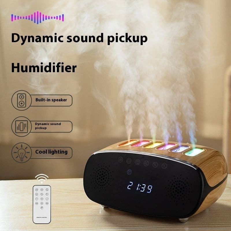 image-Sound Pickup Humidifier USB Digital Lcdclk Atmosphere Sea Light