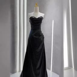 image-Off-the-shoulder Tube Top Leather Skirt Evening Gown