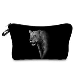 image-Portable Compact Zipper Makeup Animal Print Washing And Makeup Bag