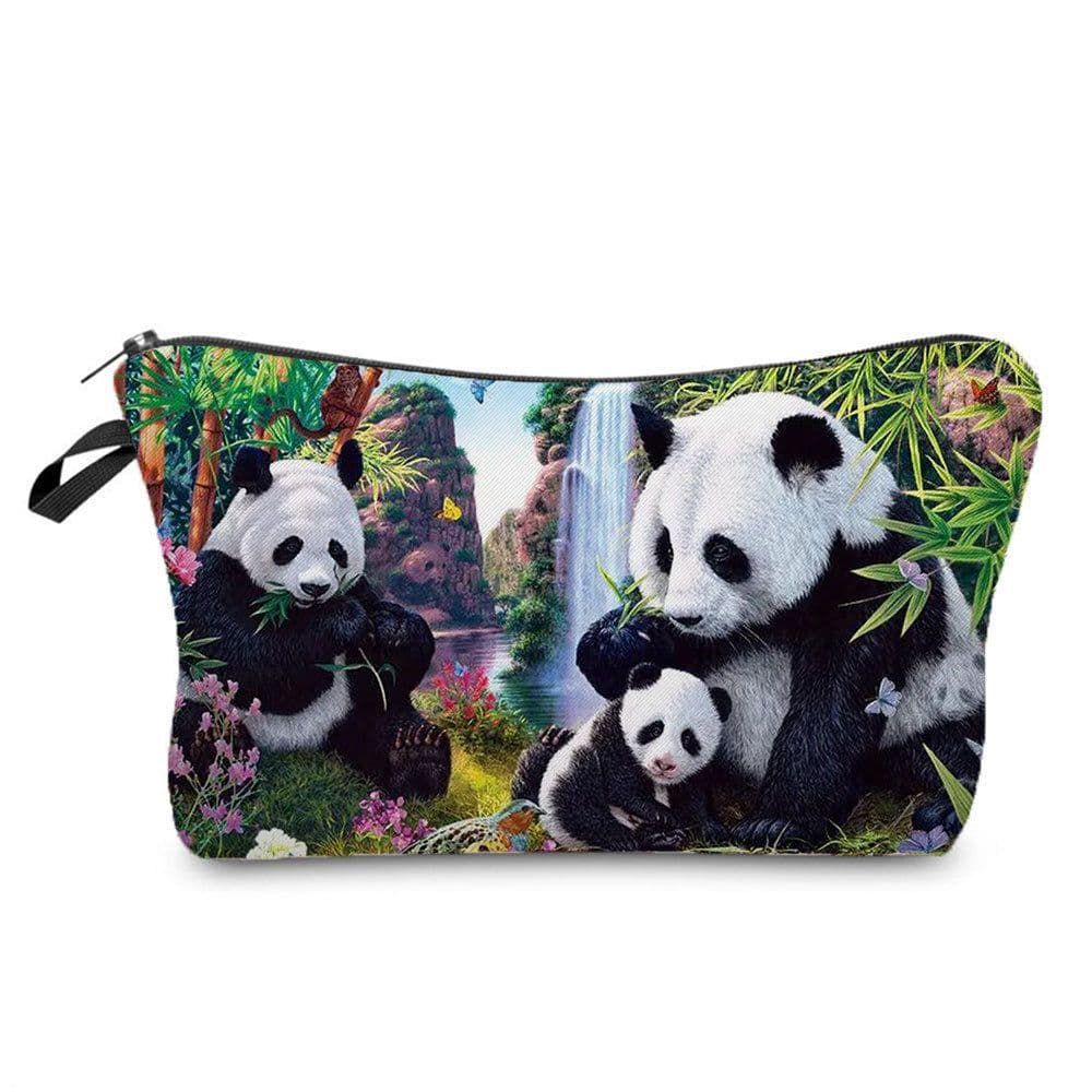 image-Portable Compact Zipper Makeup Animal Print Washing And Makeup Bag