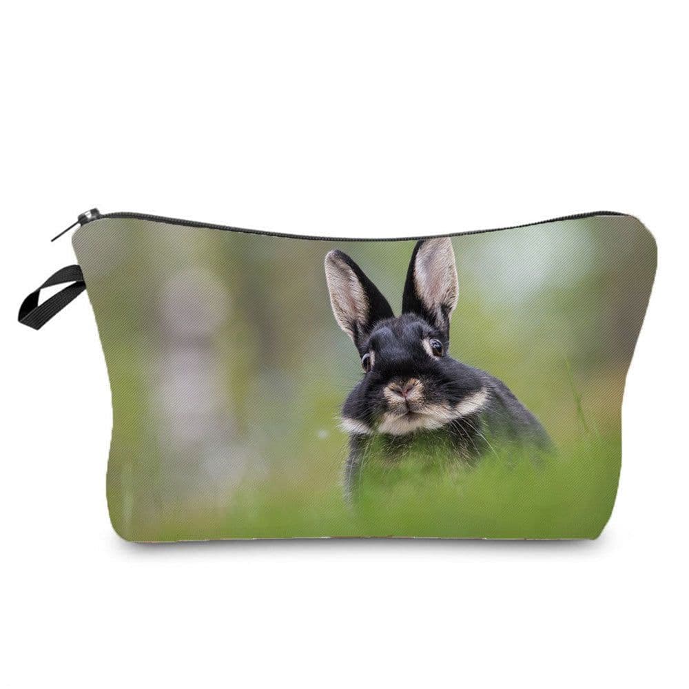 image-Portable Compact Zipper Makeup Animal Print Washing And Makeup Bag