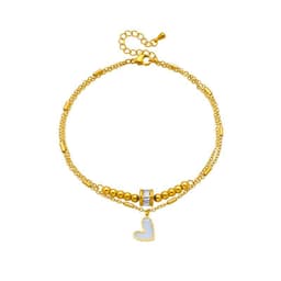 image-Fashion Jewelry Boho Classic Love Heart Ankle Chain Double Layer Chain Bracelet Anklet Charm Tassel Leg Chain On Foot Chain Women Party Jewelry Accessories