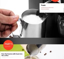 image-Coffee Machine Household Steam Frothed Milk Small Mini Semi-automatic
