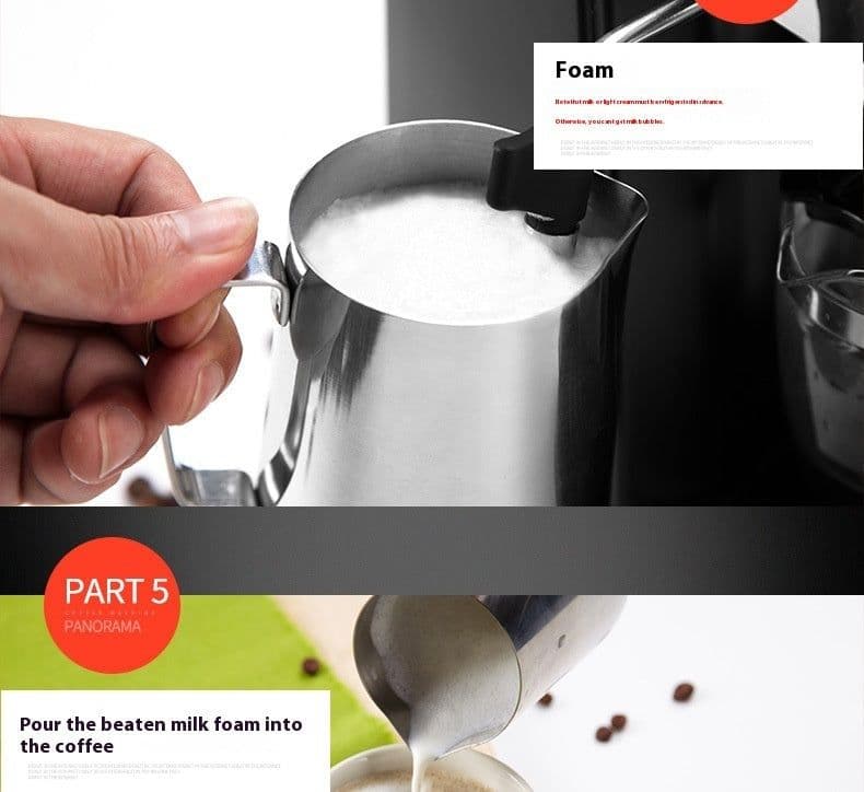 image-Coffee Machine Household Steam Frothed Milk Small Mini Semi-automatic