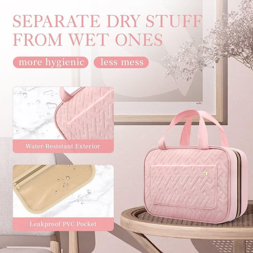 image-Travel Toiletry Bag Portable Cosmetic Bag With Hook