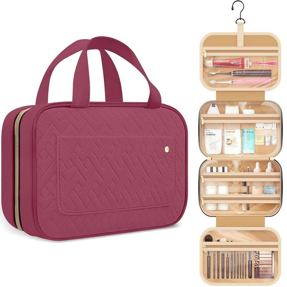 image-Travel Toiletry Bag Portable Cosmetic Bag With Hook