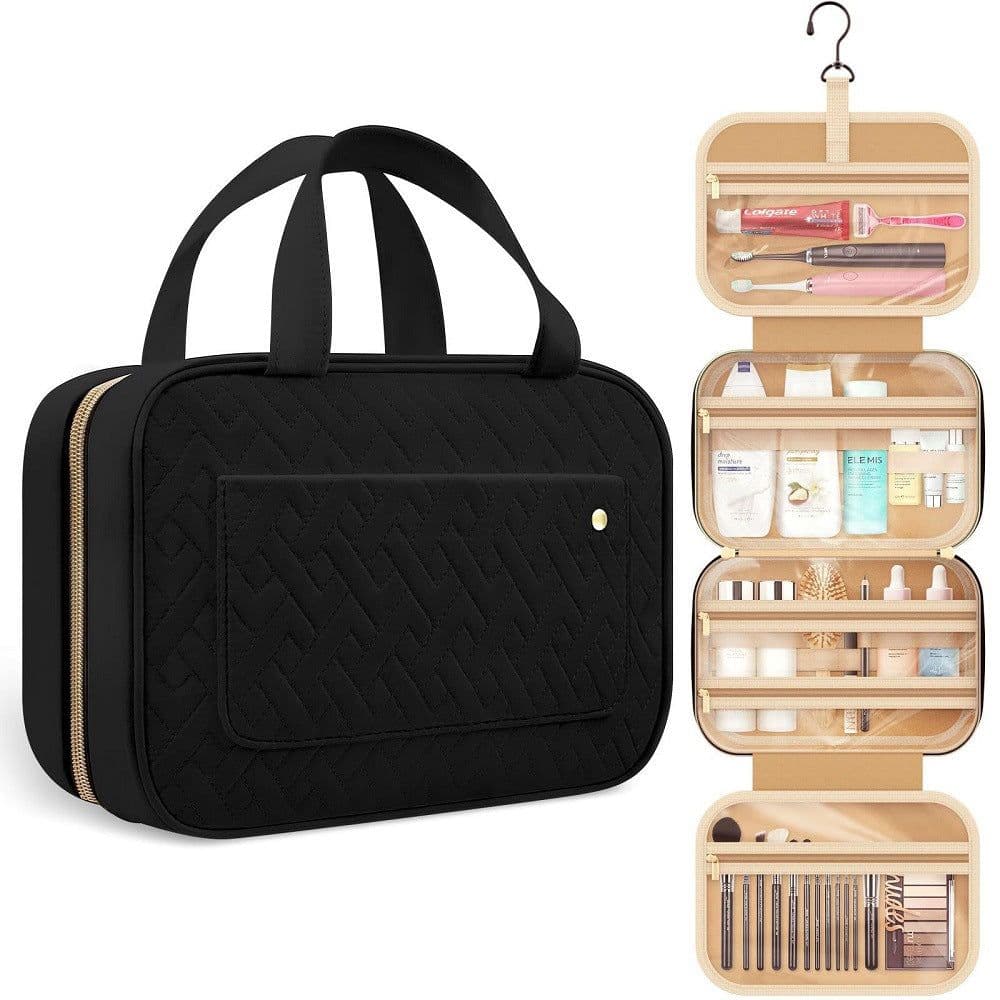 image-Travel Toiletry Bag Portable Cosmetic Bag With Hook