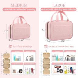 image-Travel Toiletry Bag Portable Cosmetic Bag With Hook