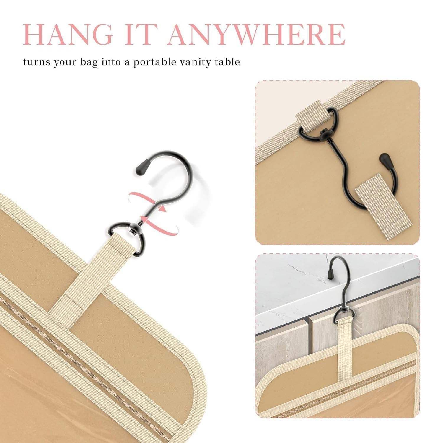 image-Travel Toiletry Bag Portable Cosmetic Bag With Hook