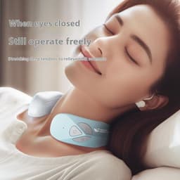 image-Electric Neck Massager EMS Pulse Rechargeable USB Cervical Traction Therapy Massage Stimulator Pain Relief Heating Function