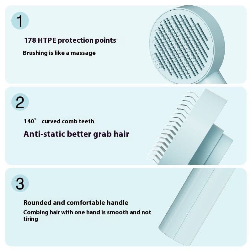 image-Pet Needle Comb Hair Remover Brush Dog And Cat Pet Comb Self Cleaning Massage Brushes Grooming Supplies