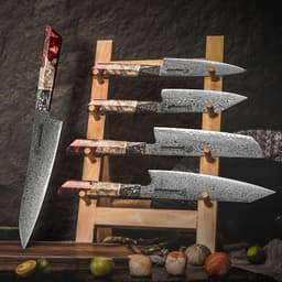 image-Damascus Steel Kitchen Knife Chef Cutting Knife Universal Knife Household Slice