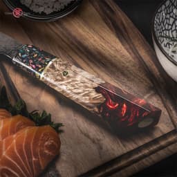 image-Damascus Steel Kitchen Knife Chef Cutting Knife Universal Knife Household Slice