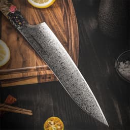 image-Damascus Steel Kitchen Knife Chef Cutting Knife Universal Knife Household Slice