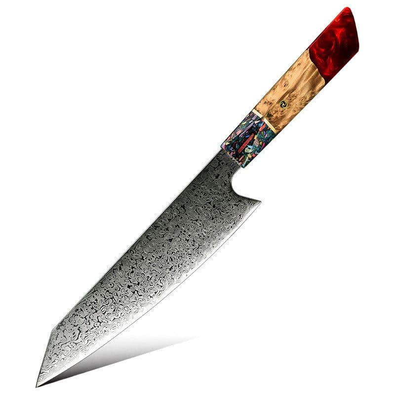 image-Damascus Steel Kitchen Knife Chef Cutting Knife Universal Knife Household Slice