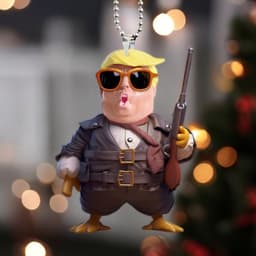 image-Creative Cute Trump Pendant Car Rearview Mirror Pendant Acrylic Flat