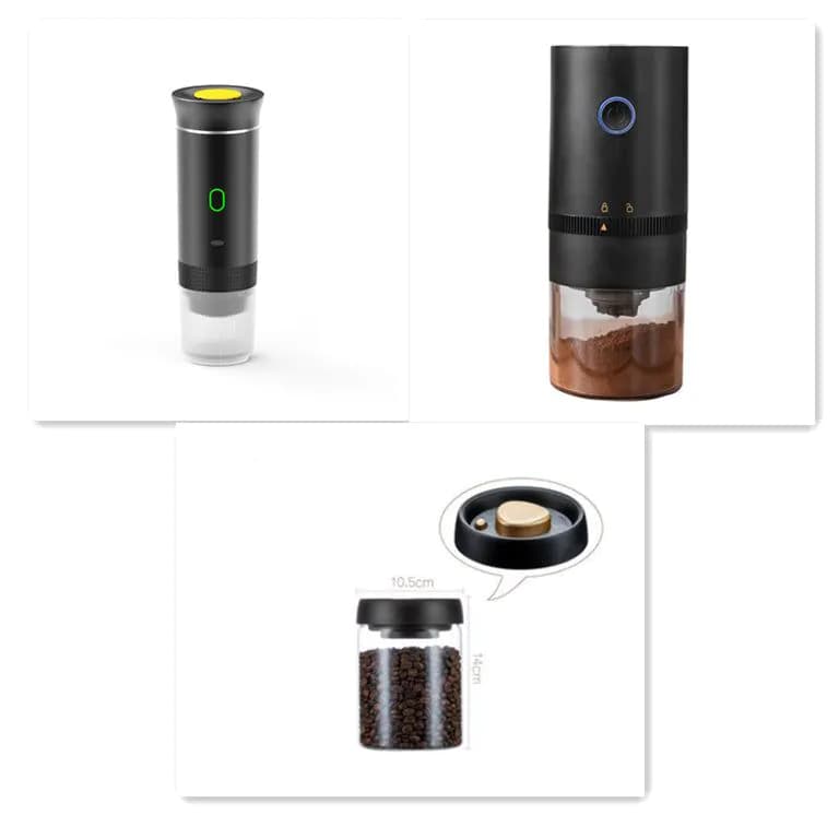 image-Electric Grinder Coffee Travel Handy 3 In1 Espresso Portable Coffee Espresso Maker Machine Cafe Portable Capsule Coffee Machine Kitchen Gadgets
