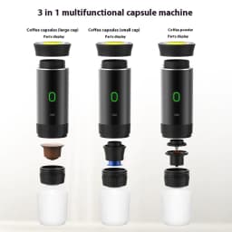image-Electric Grinder Coffee Travel Handy 3 In1 Espresso Portable Coffee Espresso Maker Machine Cafe Portable Capsule Coffee Machine Kitchen Gadgets