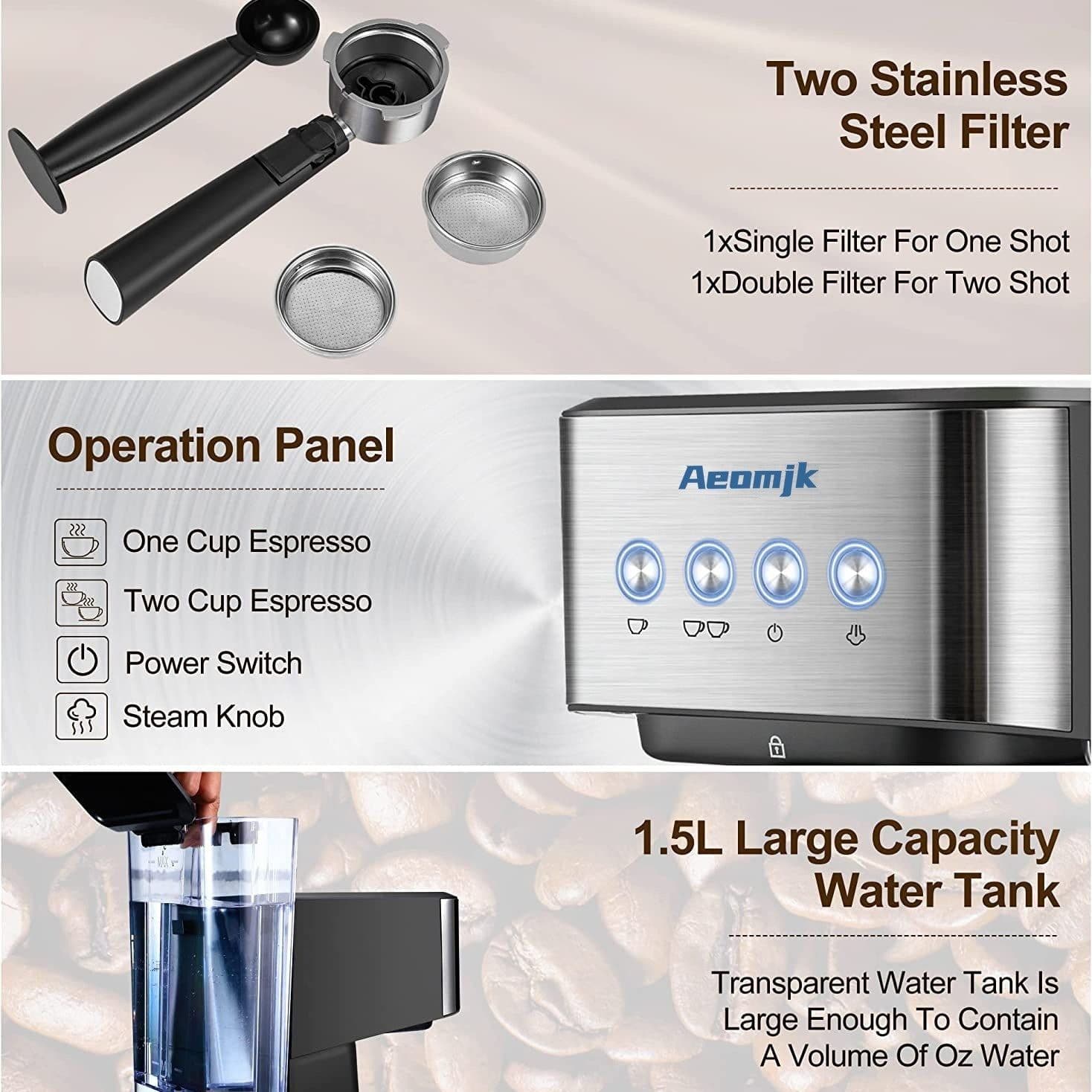 image-Italian Semi-automatic Concentrated High Pressure Extraction Frothed Milk Coffee Machine