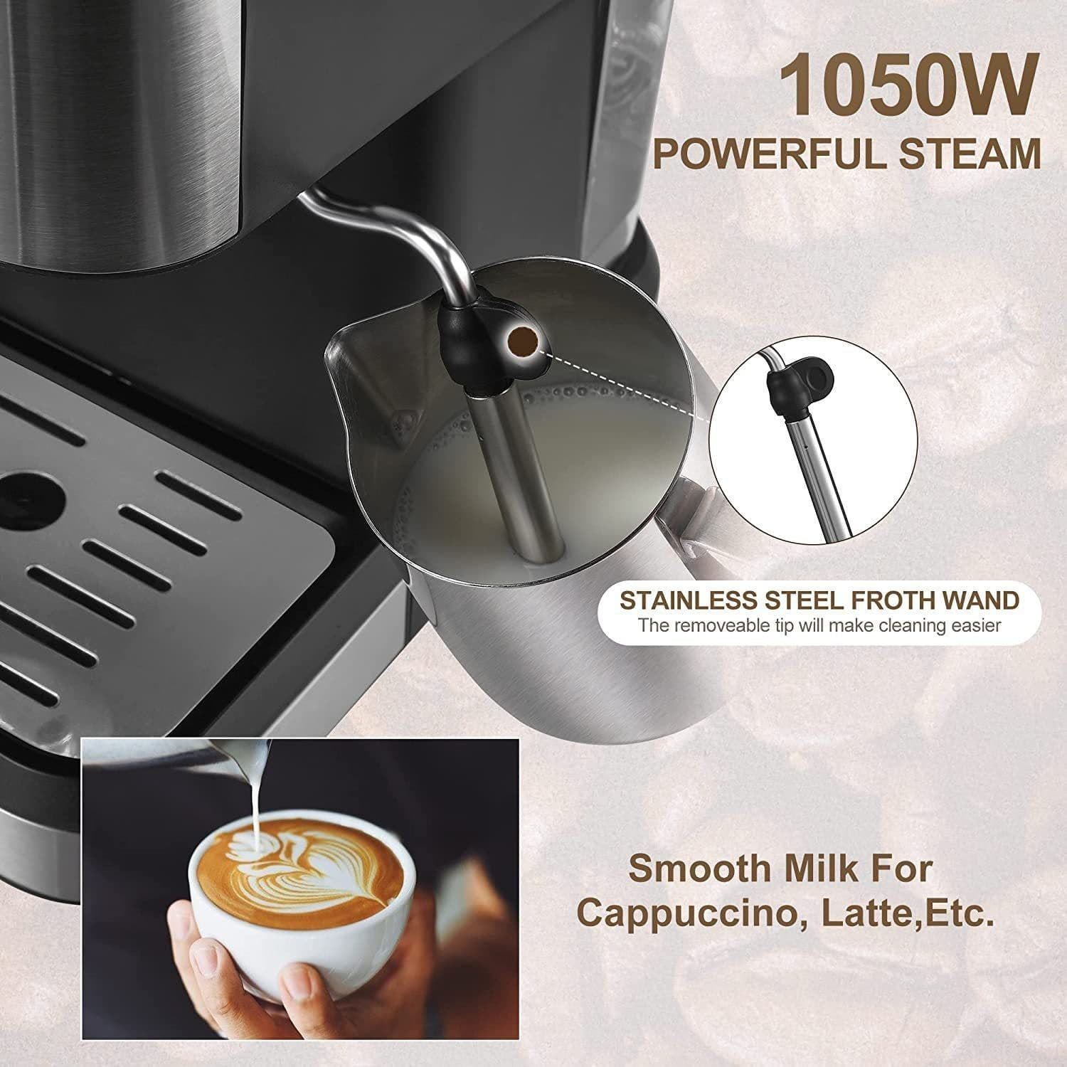 image-Italian Semi-automatic Concentrated High Pressure Extraction Frothed Milk Coffee Machine