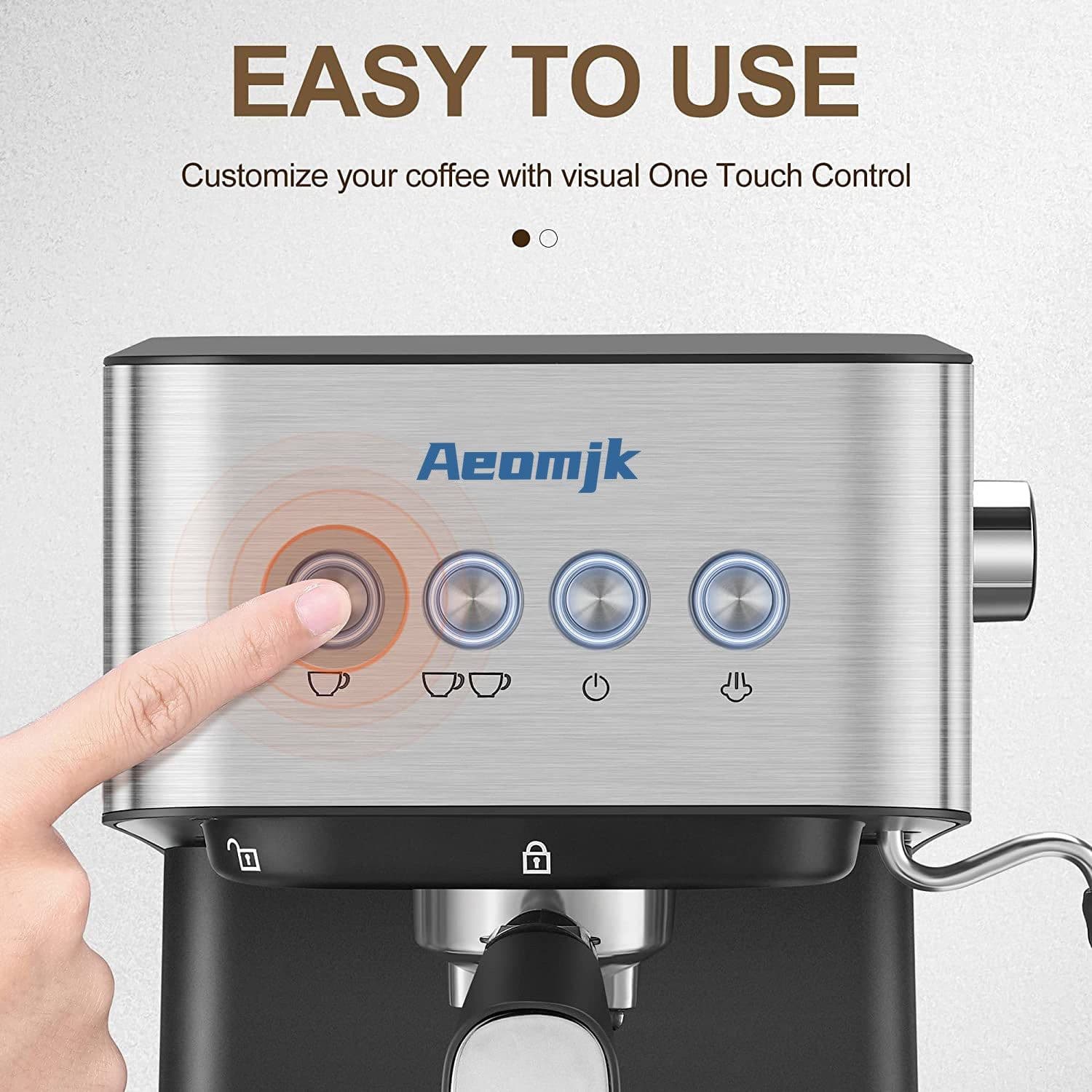 image-Italian Semi-automatic Concentrated High Pressure Extraction Frothed Milk Coffee Machine
