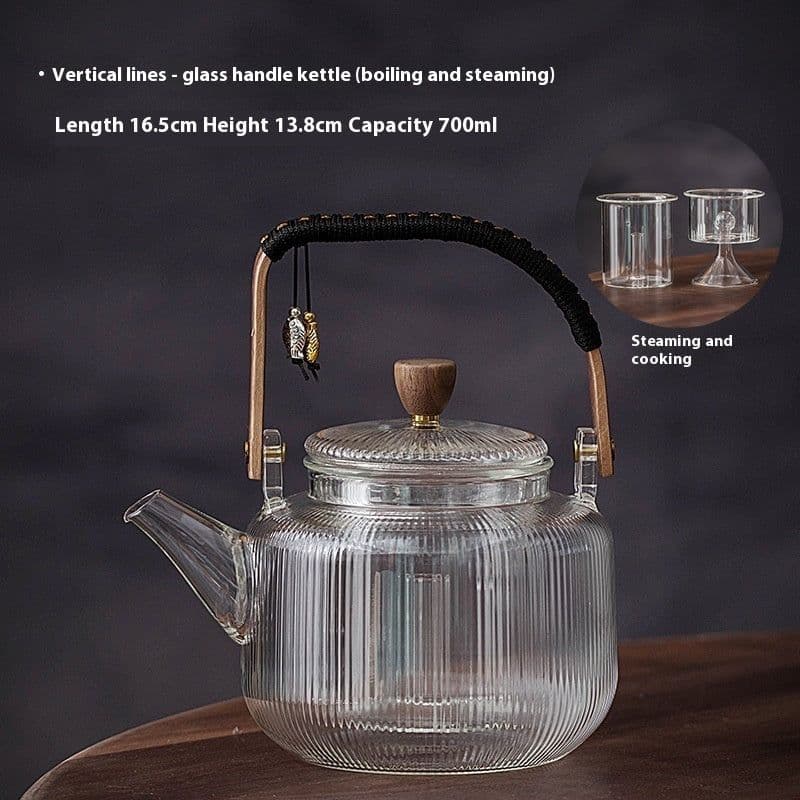 image-Glass Cooking Kettle Electric Ceramic Stove Household Tea Set Small Health Preservation Tea-boiling Stove Suit