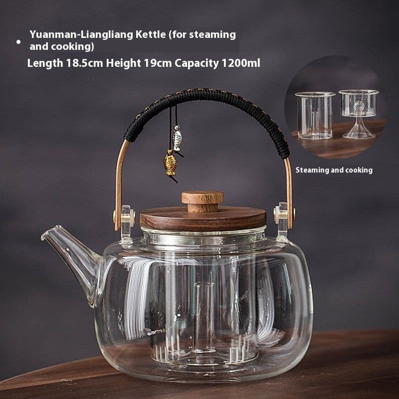 image-Glass Cooking Kettle Electric Ceramic Stove Household Tea Set Small Health Preservation Tea-boiling Stove Suit