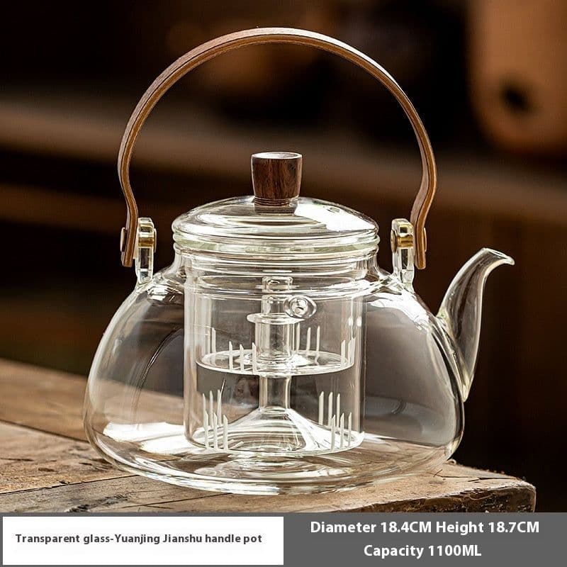 image-Glass Cooking Kettle Electric Ceramic Stove Household Tea Set Small Health Preservation Tea-boiling Stove Suit