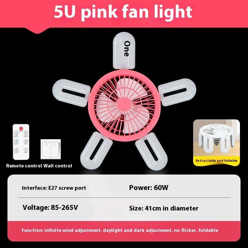 image-E27 Screw Fan Lamp Smart Remote Control Living Room Bedroom Fan-style Ceiling Lamp