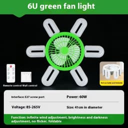 image-E27 Screw Fan Lamp Smart Remote Control Living Room Bedroom Fan-style Ceiling Lamp